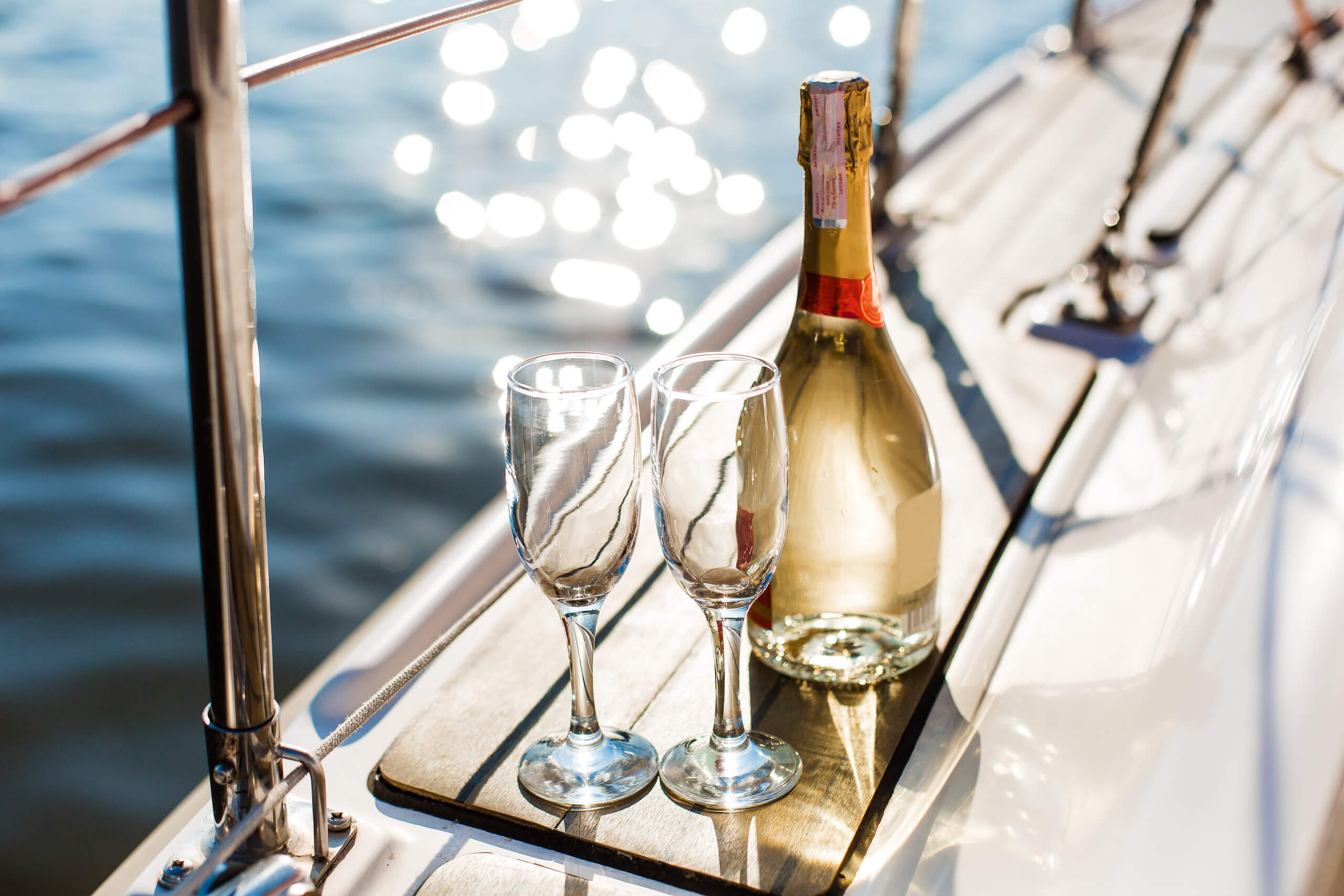 Champagne yacht deck